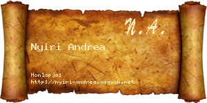 Nyiri Andrea névjegykártya